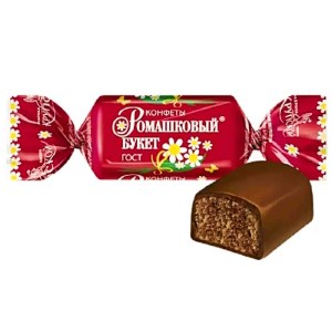 Конфеты Ромашковый букет в новогоднем наборе с шоколадными вафлями