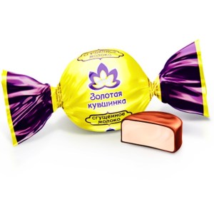 Конфеты Золотая кувшинка в новогоднем наборе с шоколадным арахисом